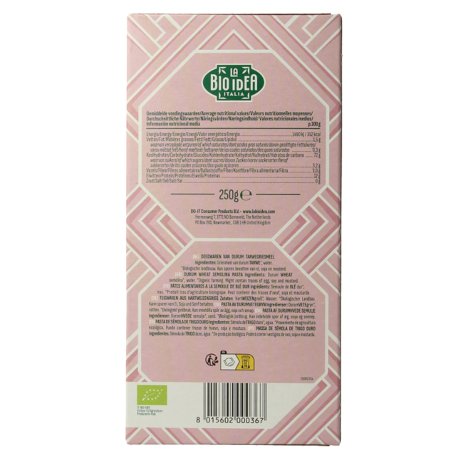 Bioidea Lasagne blanca bio 250 gramos
