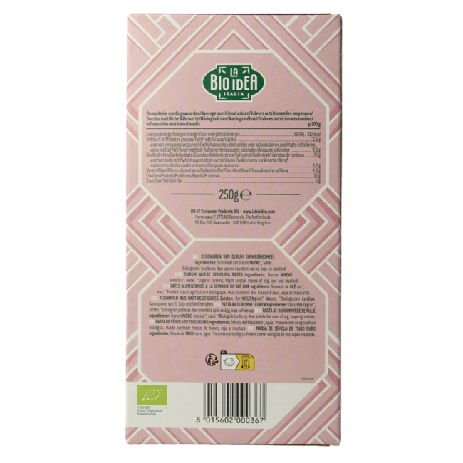 Bioidea Lasaña blanca ecológica 250 g