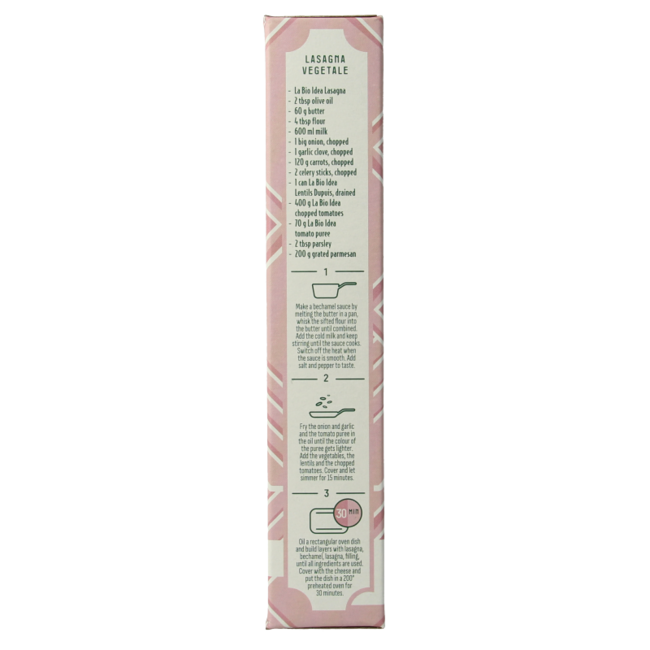 Bioidea Lasagne blanca bio 250 gramos