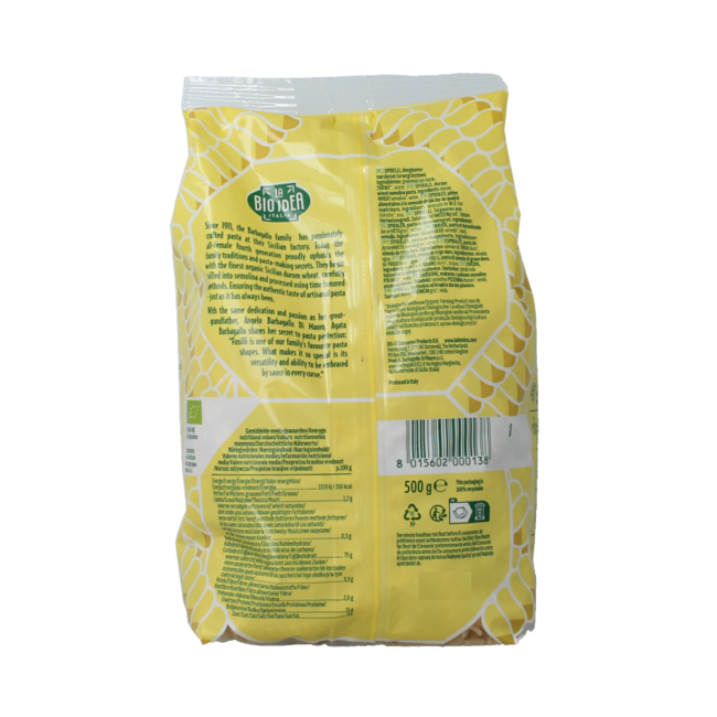 Fusilli blanco (spirelli) bio 500 gramos