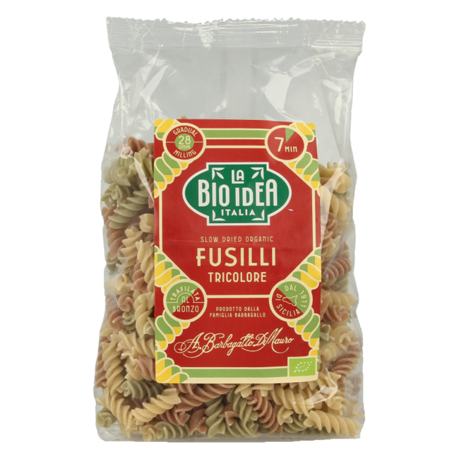 Bioidea Tricolore Fusilli Spirelli Organic 500 Grams