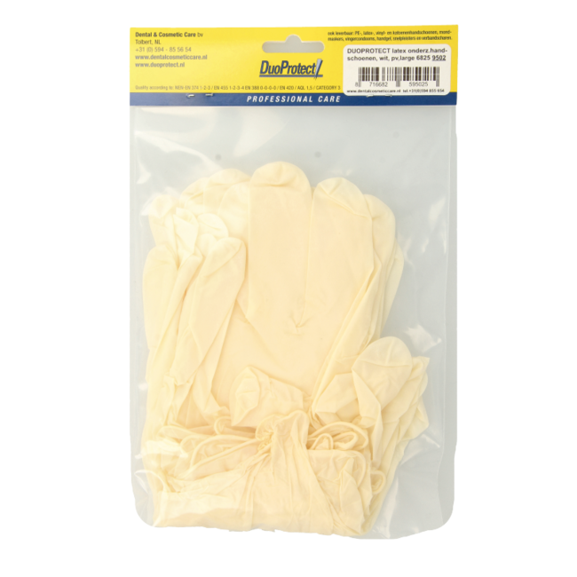 Gants en latex Duoprotect sans poudre taille L 10 pièces