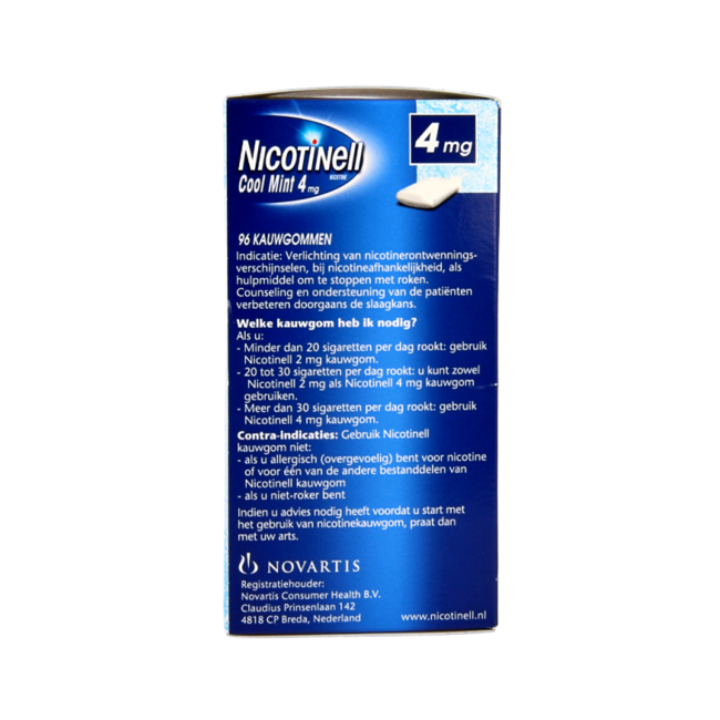 Nicotinell Cool Mint 4 mg, chicle, 96,00 Unidades