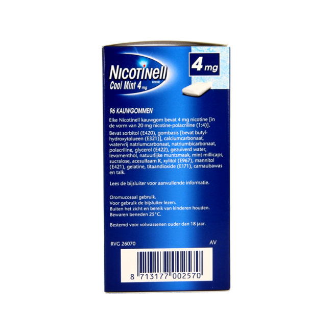 Nicotinell Cool Mint 4 mg, chicle, 96,00 Unidades