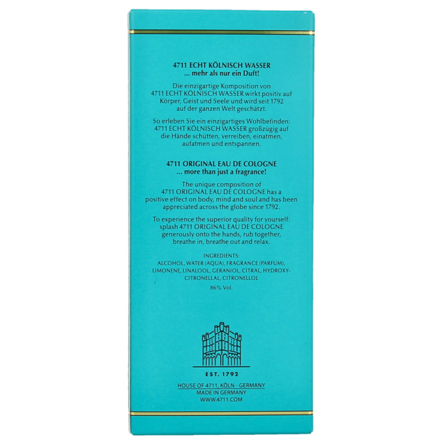 Eau de Cologne Flakon 150 Milliliter