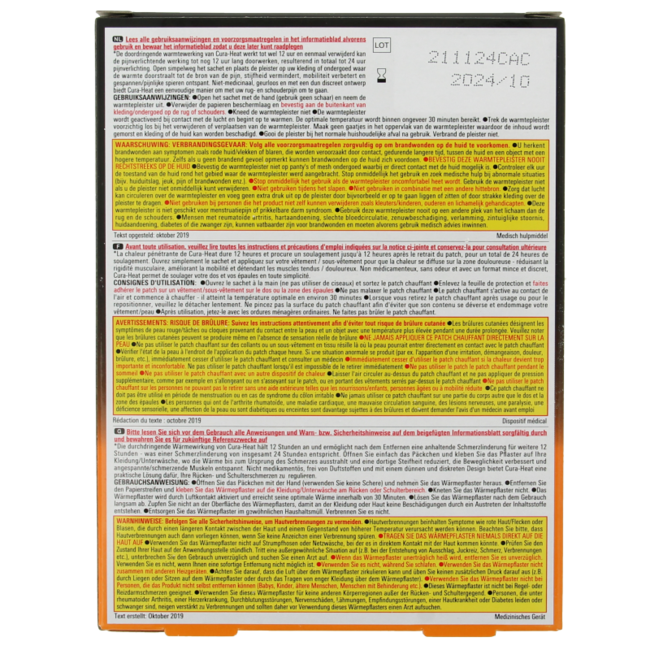 Patch chauffant dos et épaules - 3 pièces