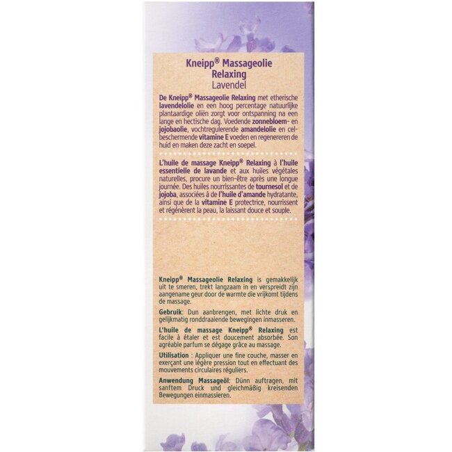 Aceite de masaje relajante de lavanda 100 mililitros