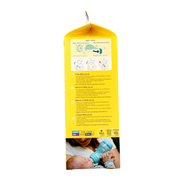 Biberón S ancho 310ml surtido 1 unidad