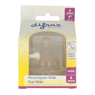 Difrax Tetina de biberón suave ancha mediana 2 unidades