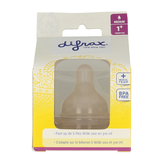 Tétine col large soft médium - Lot de 2