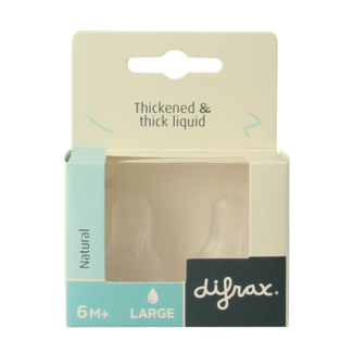 Difrax Tétine de biberon Natural Large 6+ mois - 2 pièces