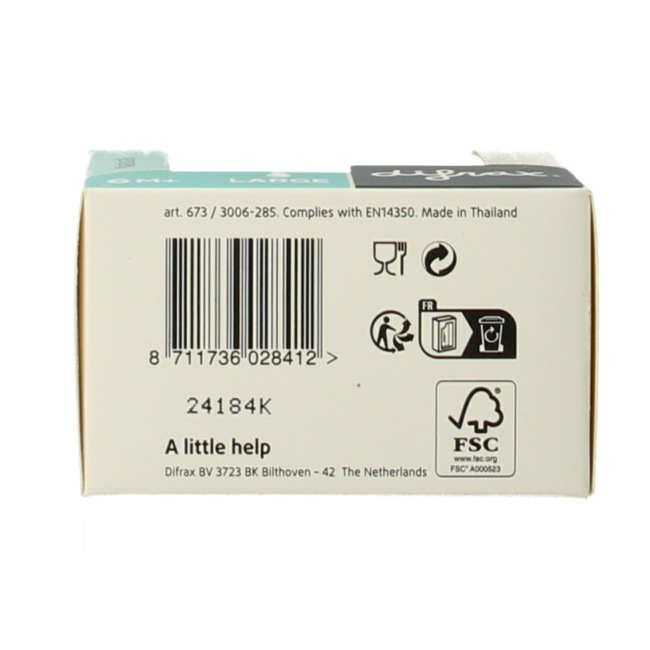 Tetina Difrax Natural Grande 6+ meses - 2 unidades