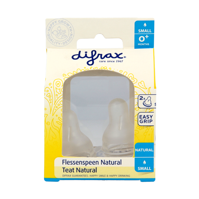 Bottle teat small 0+ natural 2 pieces