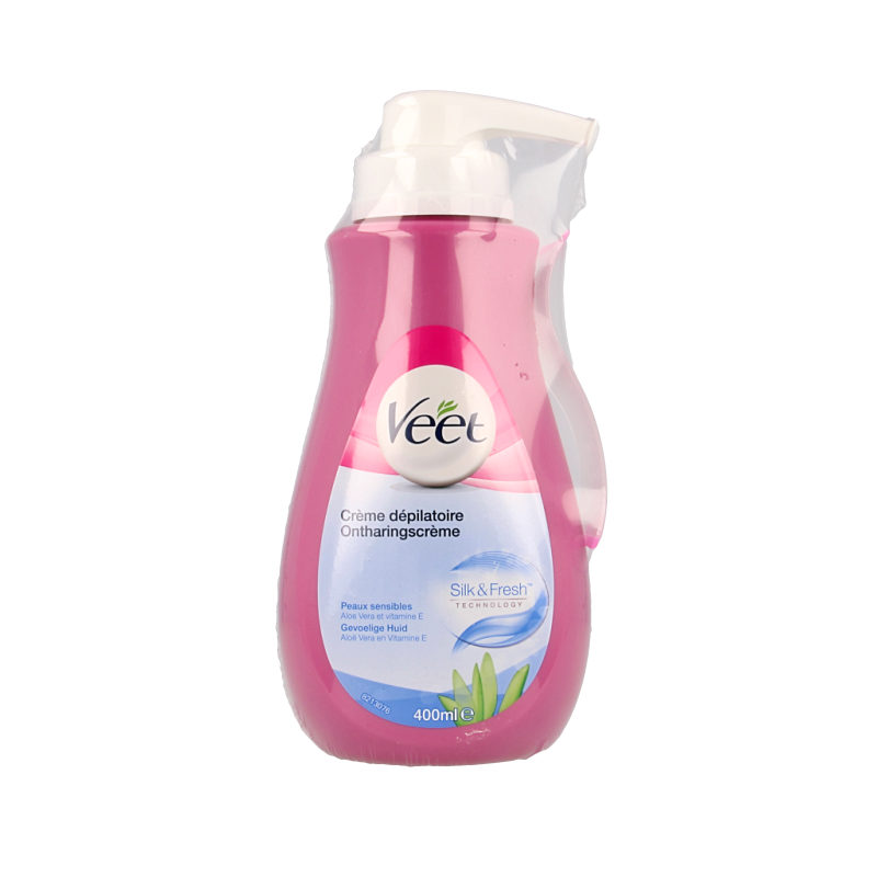 Veet Crema depilatoria para piel sensible con dosificador 400 mililitros