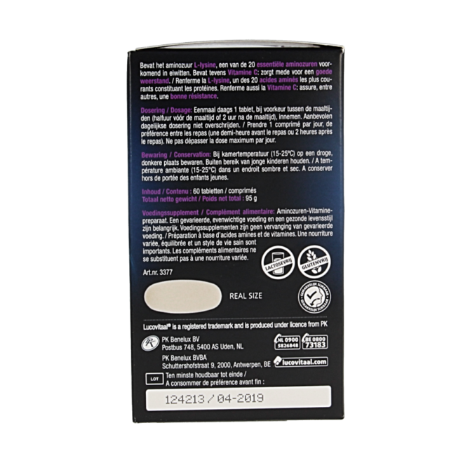 Lucovitaal L-Lisina 1000 mg 60 comprimidos