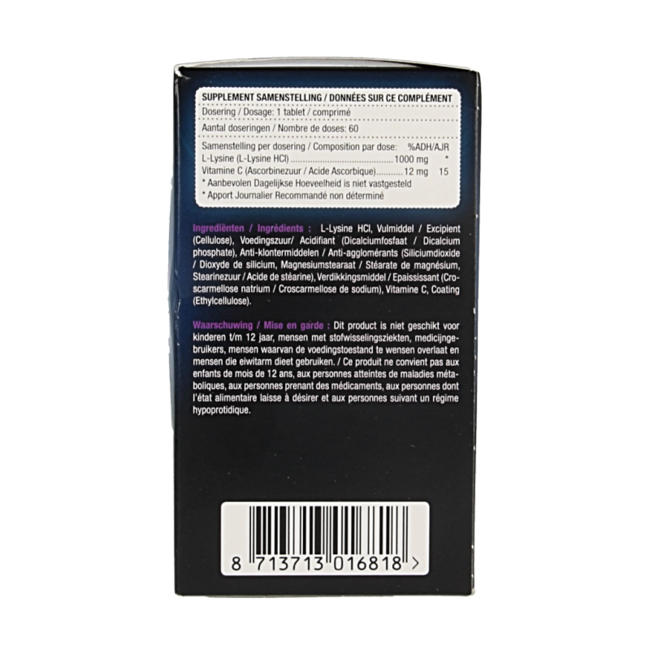 Lucovitaal L-Lysine 1000mg 60 Tablets