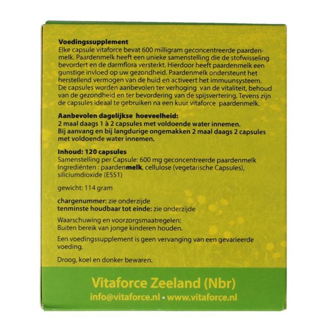 Vitaforce Paardenmelk capsules 120 Capsules