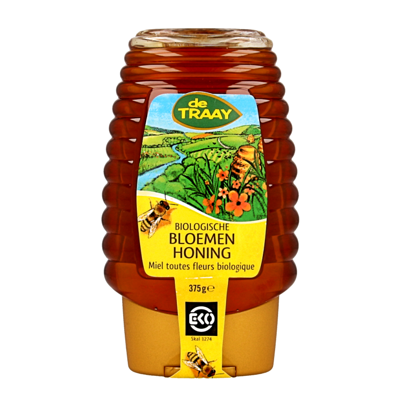 de Traay Bloemenhoning knijpfles bio 365 Gram