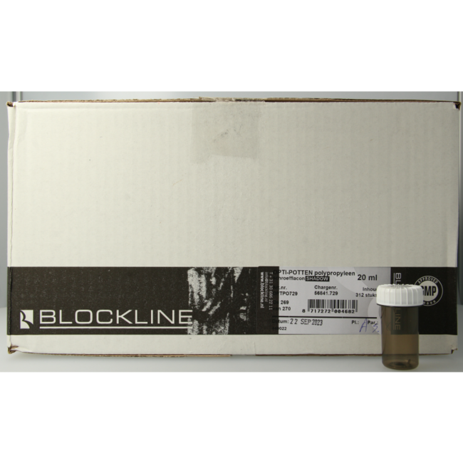 Frasco para comprimidos Blockland Optipot shadow sin tapa 20 ml, 312 unidades