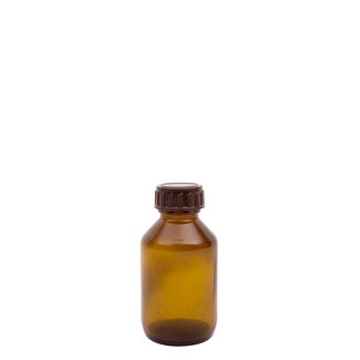 Blockland Blockland Amber Medicine Bottle with Cap 100ml/28mm 27 Pieces