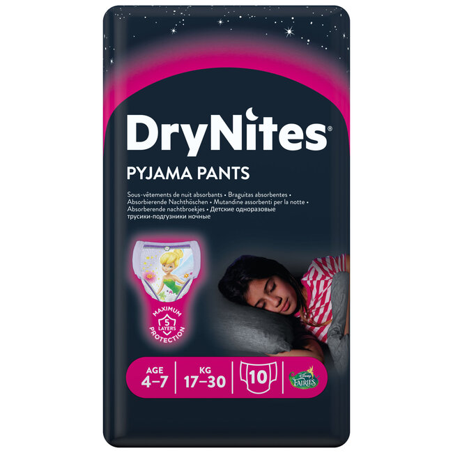 Drynites girl 4-7 years 10 pieces