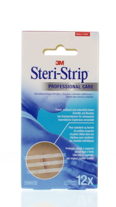 3M Steristrips 6 x 75 mm 12x2 tiras hoja 12 unidades