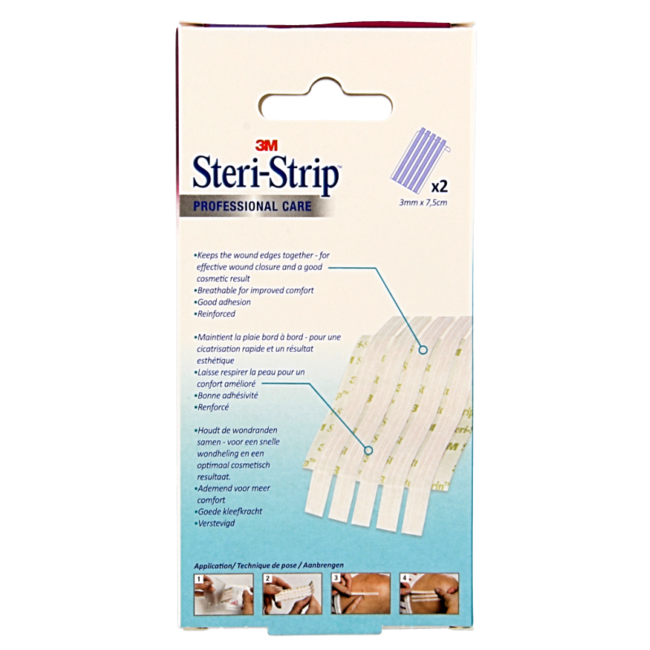 3M Steri-Strip Wundverschlussstreifen 3 mm x 75 mm 2x5 Streifen 2 Stück