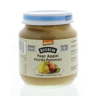 Biobim Purée pomme poire 4 mois demeter bio 125 g
