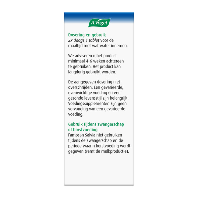 A Vogel Famosan salvia overgang 60 Tabletten