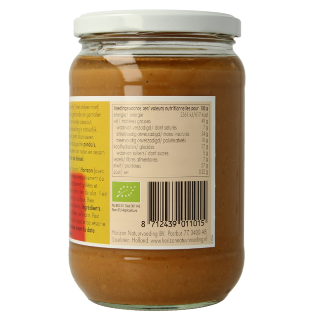 Mantequilla de Cacahuete Crujiente con Sal Marina Ecológica 650 Gramos