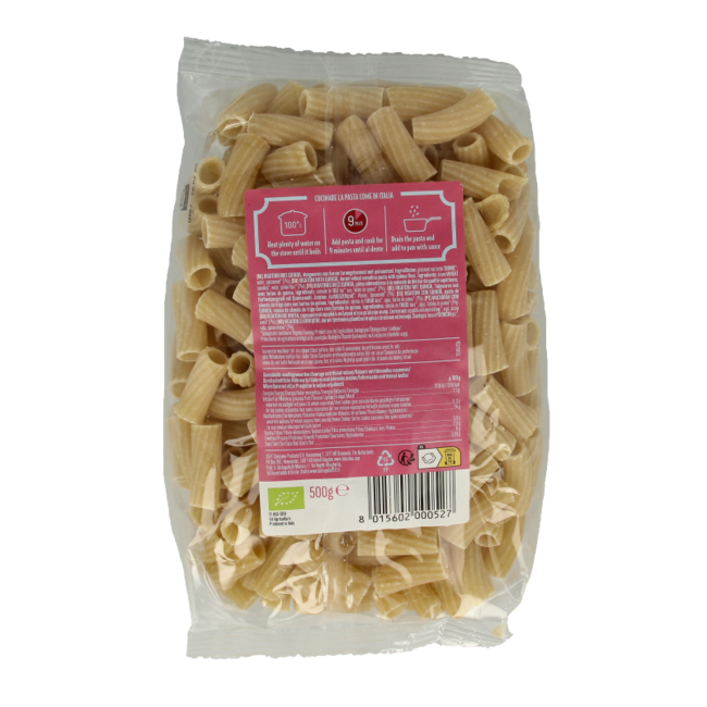 Pasta rigatoni de quinoa bio 500 gramos