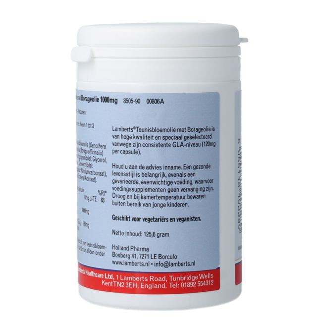 Lamberts Huile d'Onagre et de Bourrache 1000 mg 90 Capsules