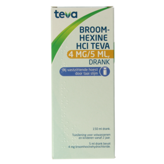 Teva Teva Broomhexine HCL 4mg/ml = 0.8 mg  150 Milliliter