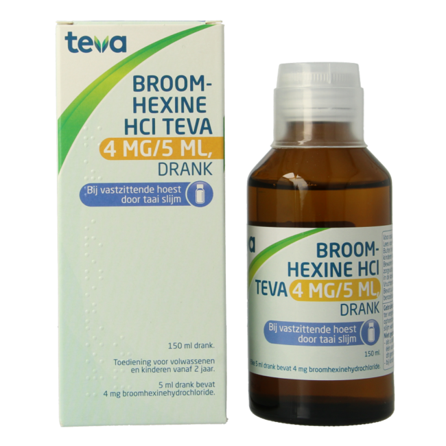 Teva Broomhexine HCL 4mg/ml = 0.8 mg  150 Milliliter