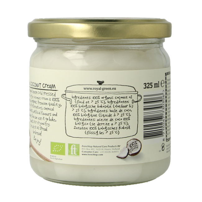 Crema de cocina de coco virgen extra bio 325 mililitros