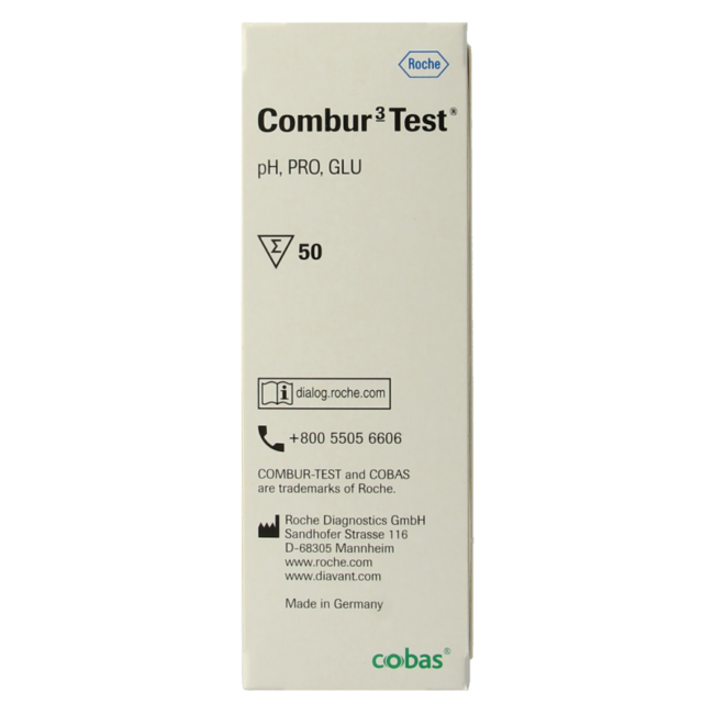 Tiras reactivas Roche Combur 3, 50 unidades