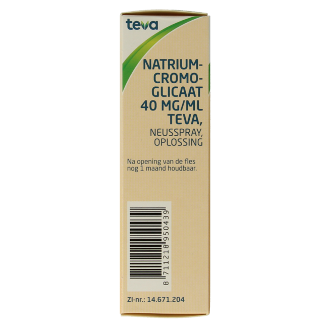 Teva Cromoglicate de sodium 40 mg spray nasal 10 ml
