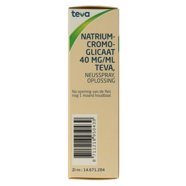 Teva Natriumcromoglicaat 40mg spray nasal 10 millilitres