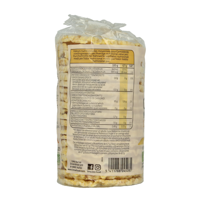 Bio-Maiswaffeln, dünn, rund, 120 Gramm