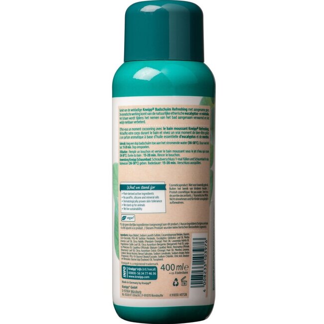 Refreshing bubble bath mint eucalyptus 400 Millilitres