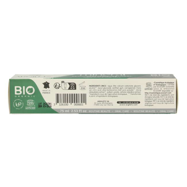 Argiletz Pasta de dientes neutra aloe vera sin menta 75 mililitros