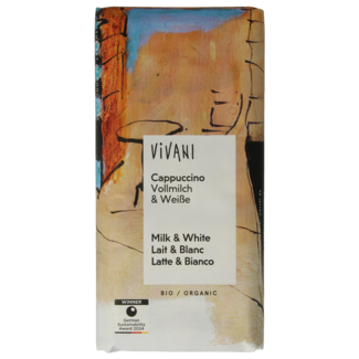 Vivani Chocolate con leche y blanco sabor capuchino ecológico 100 g