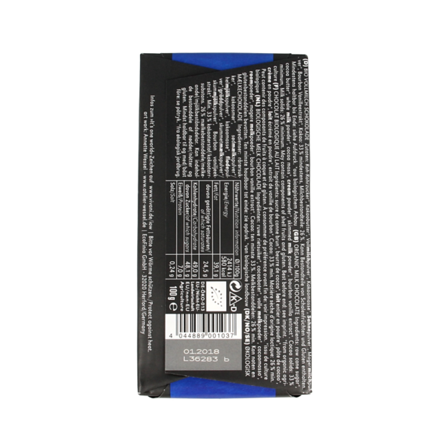 Vivani Czekolada mleczna delikatna bio 100 Gram