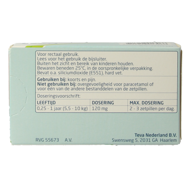 Teva Paracetamol 120 mg 10 Suppositories