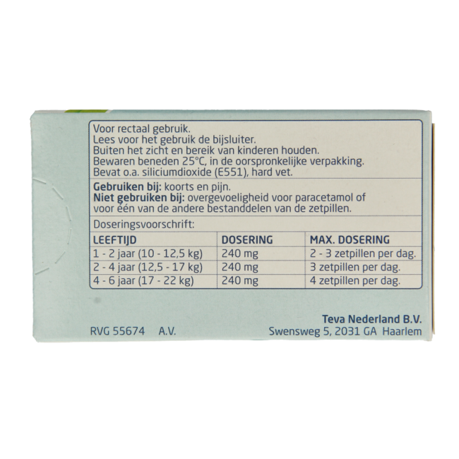 Paracetamol 240 mg 10 supositorios