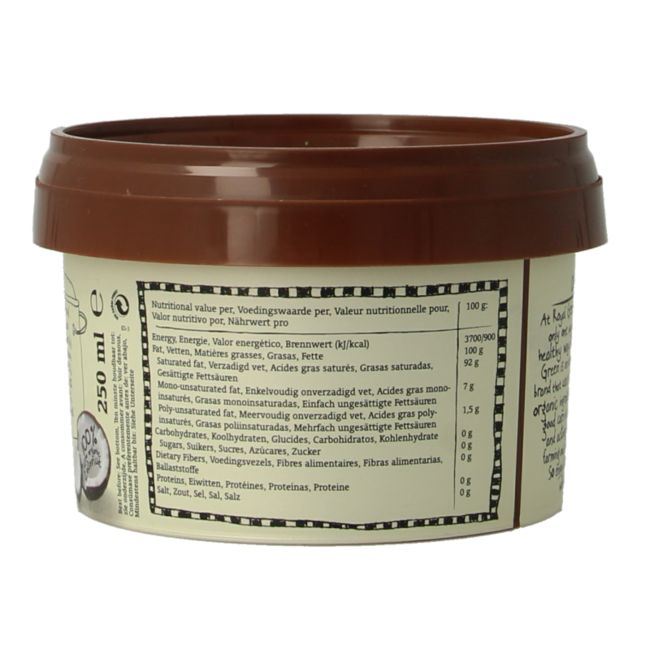 Royal Green Coconut cooking cream odourless organic 250 Millilitres