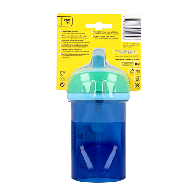 Anti-leak straw cup assorted 1 piece