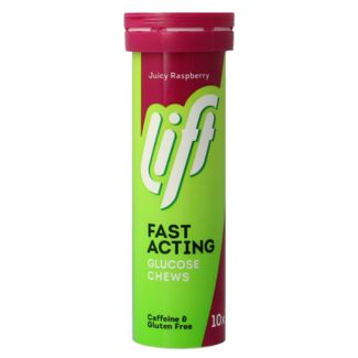 Lift Lift Glucotabs frambuesa tubo de transporte 10 comprimidos