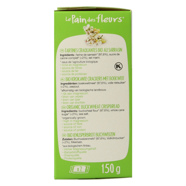 Buckwheat crackers organic 150 Gram
