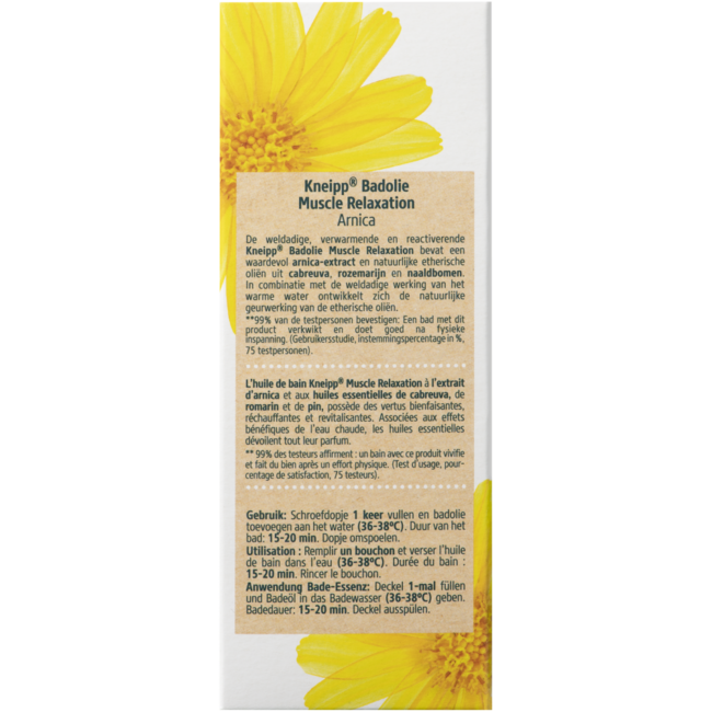 Muscle relaxation arnica bath oil 100 Millilitres